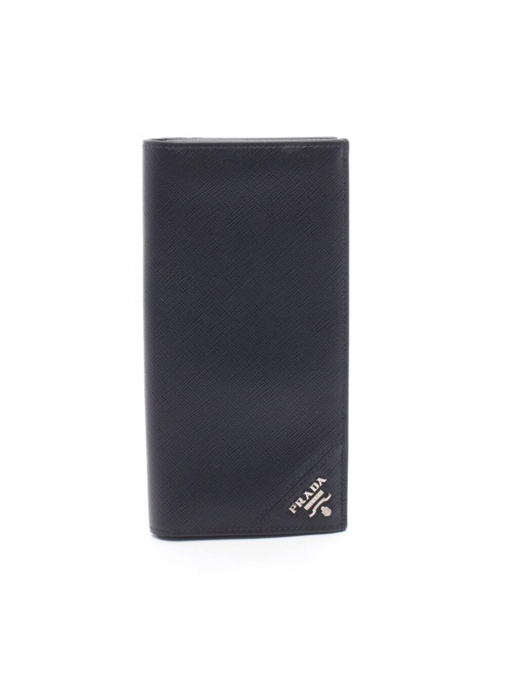 Prada Bifold Wallet Black Saffiano Leather Long Bill Holder